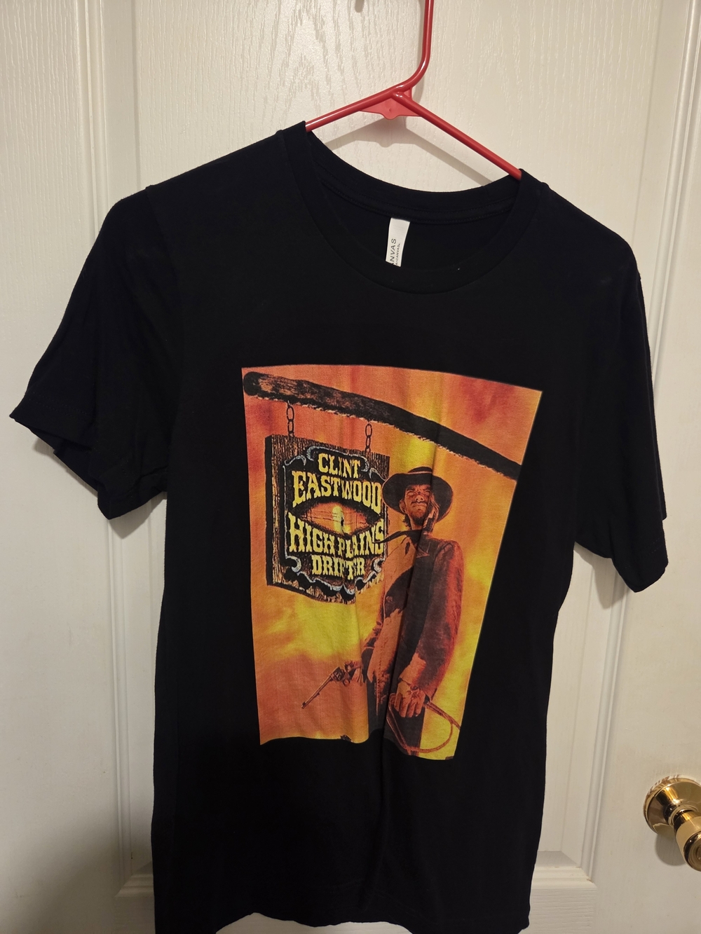 Bella Canvas Black Graphic Short Sleeve Tee with Orange and Yellow Western Print